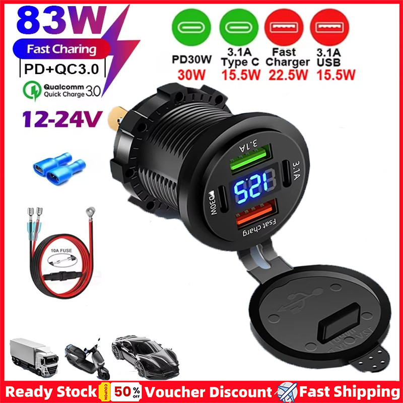 Carregador Rápido De Telefone Para Carro 83W Toma