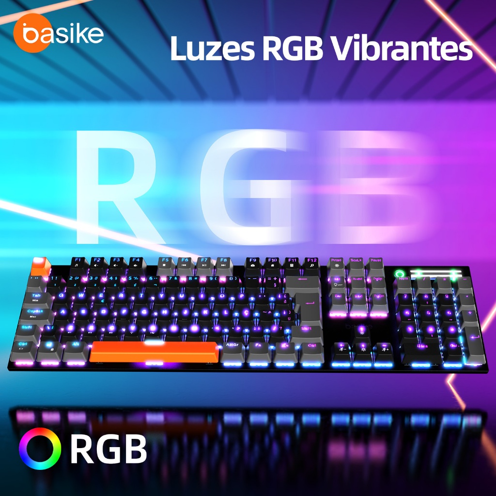 Basike Teclado Mouse Gamer RGB Teclado Mecânico M