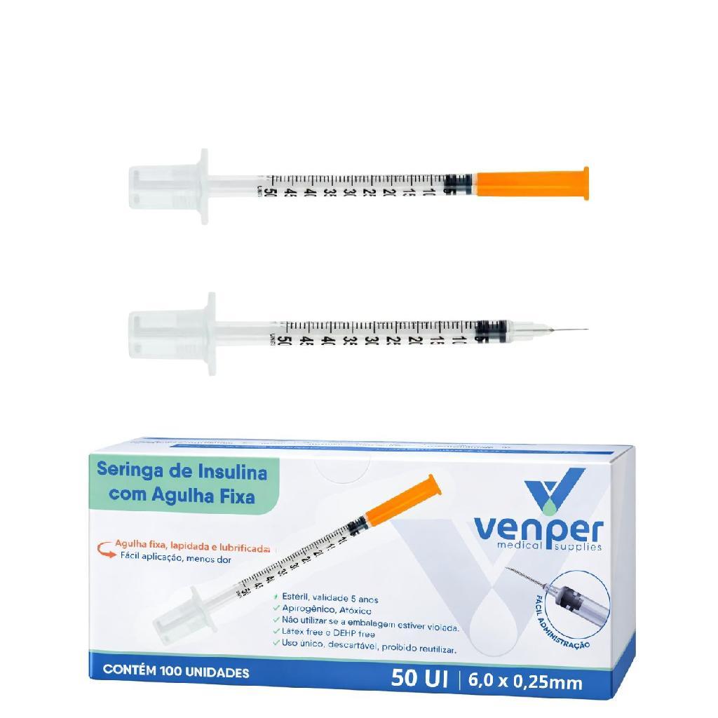 Seringa Insulina 0,5ml U.l C/ag 0,6 X 0,25 Mm R