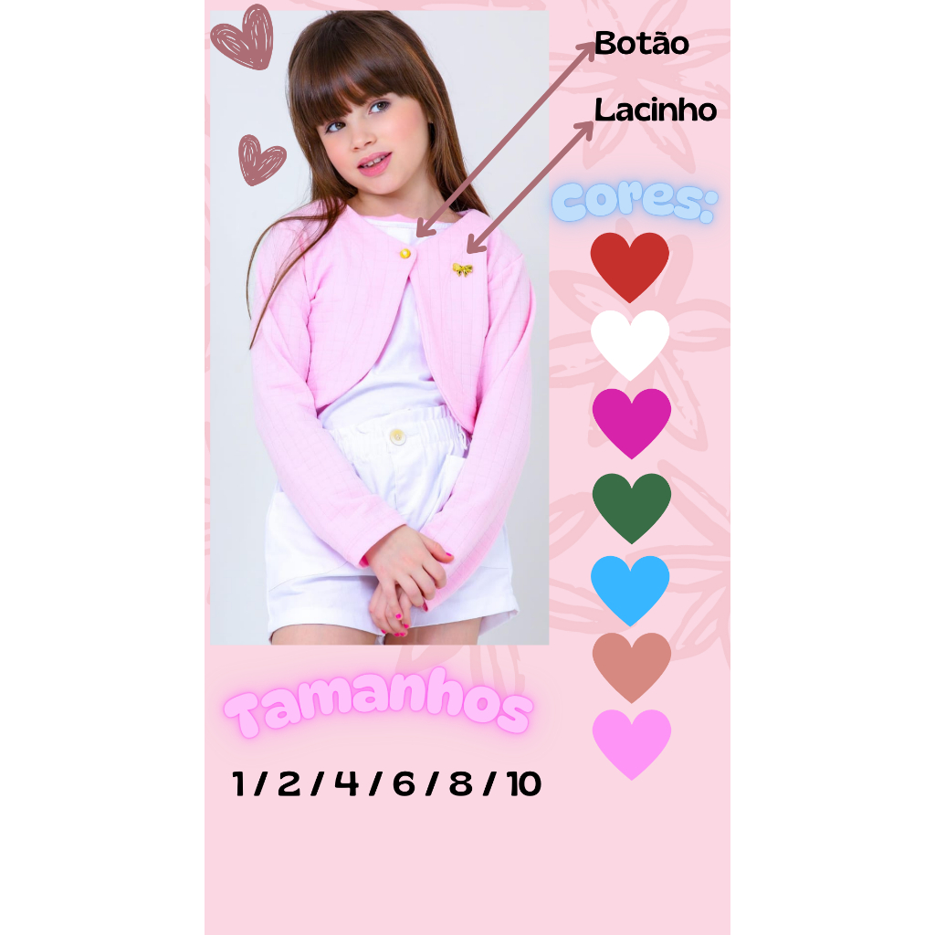 Bolero Infantil lindo Festa Casaco Inverno casual 