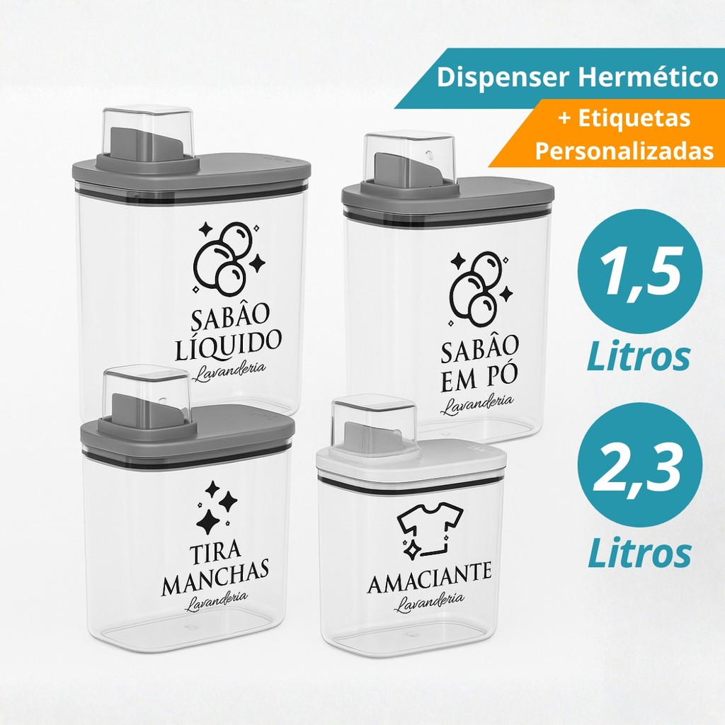 Dispenser Organizador Lavanderia 2,3 litros E1,5 L