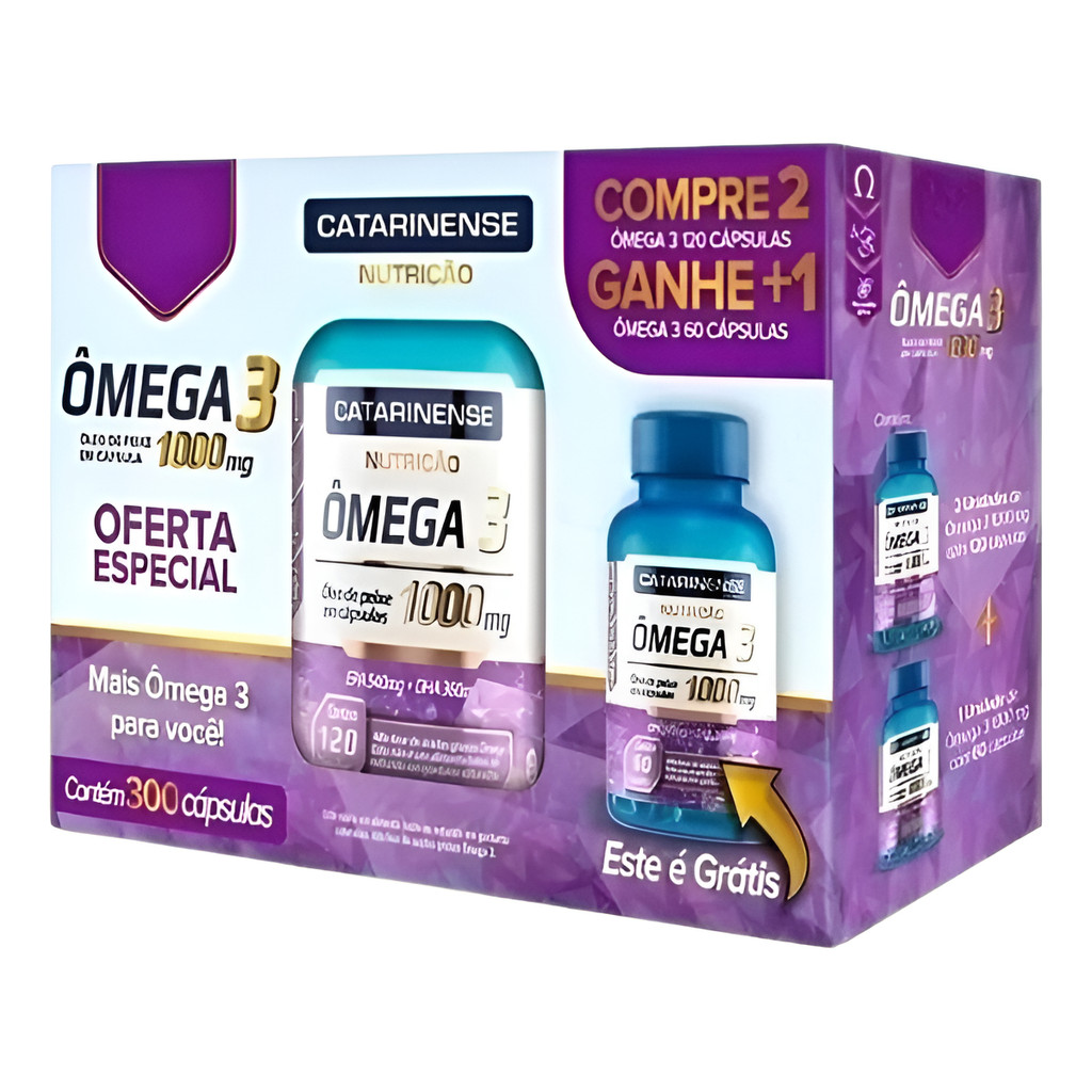 Catarinense Nutricao Kit Omega 3 1000mg 300 Capsul