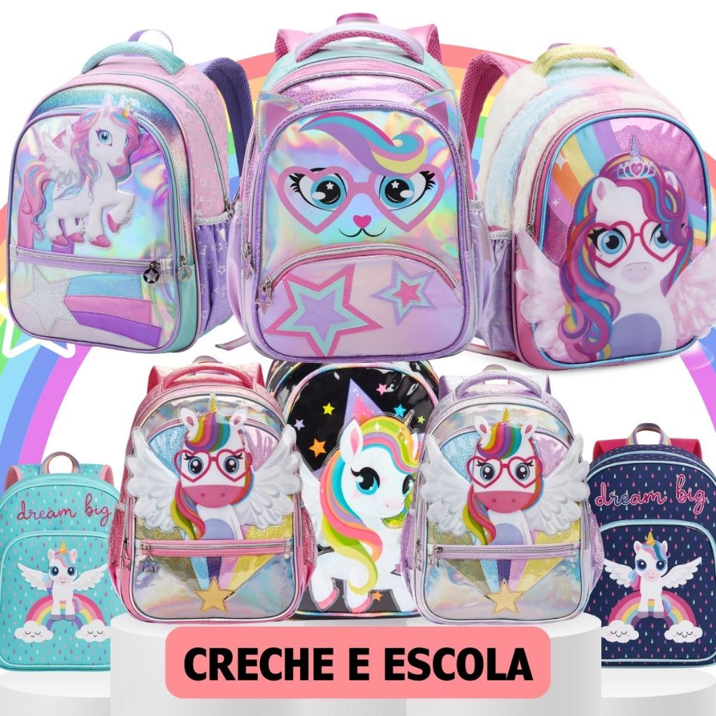 Mochila Infantil Escolar Criança Mini e Grande Me