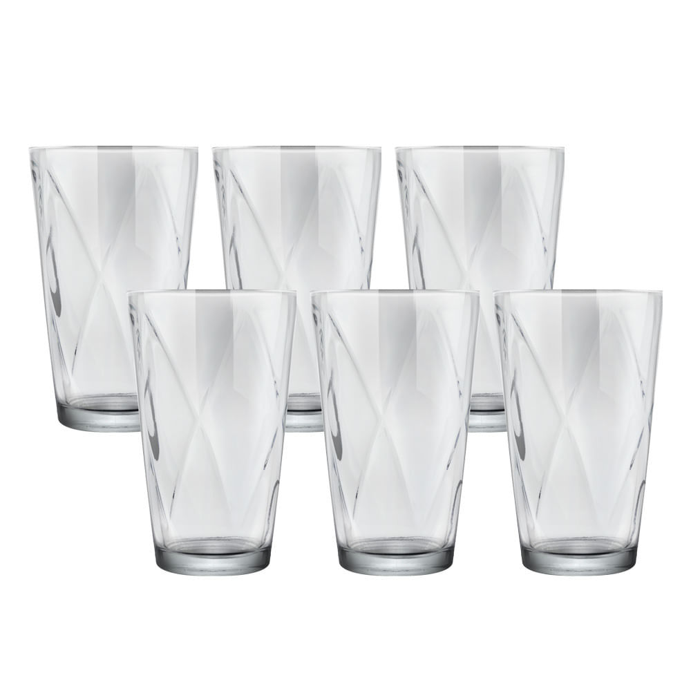 Conjunto de Copos com 6 Peças em Vidro Remy 275ml