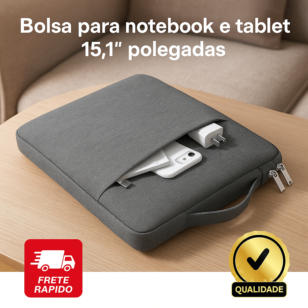 Bolsa para Notebook e Tablet 15,1 com Bolso Fronta