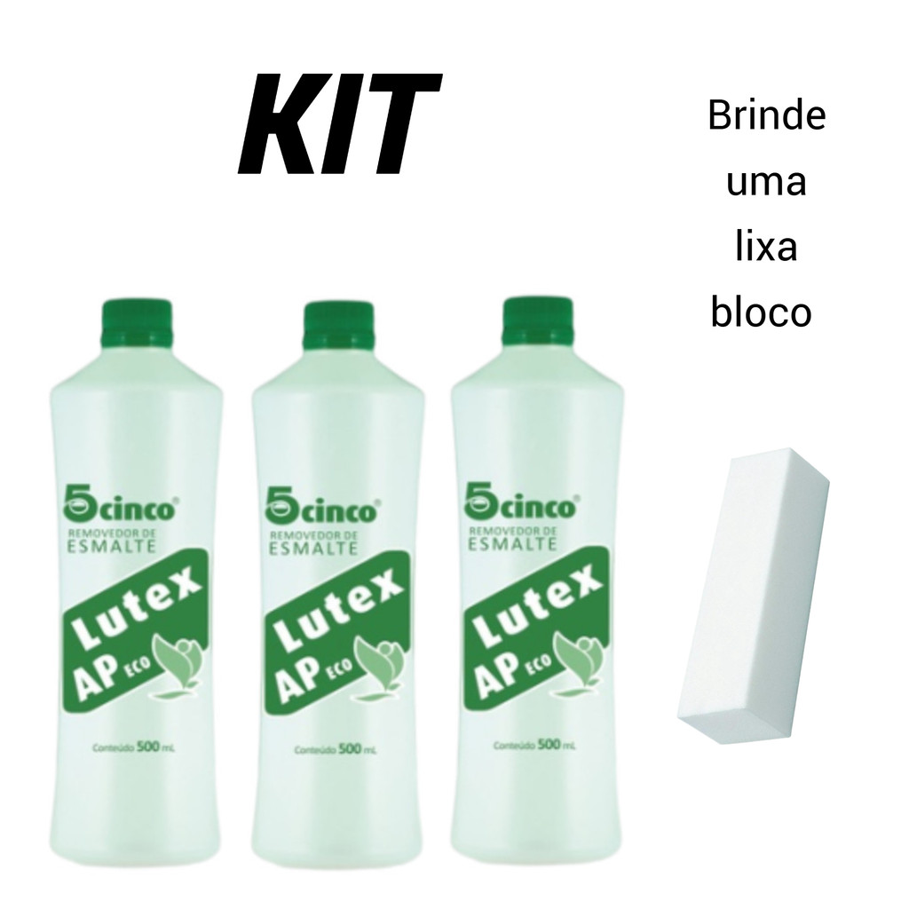 Kit de Acetona Lutex C/3 Unidades + Brinde 1 Lixa 