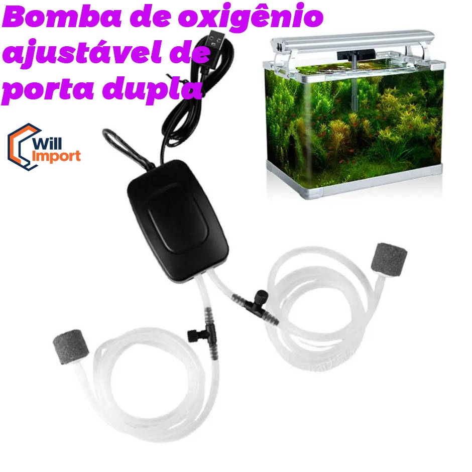 Bomba de Aquário USB Portátil para Oxigenação 