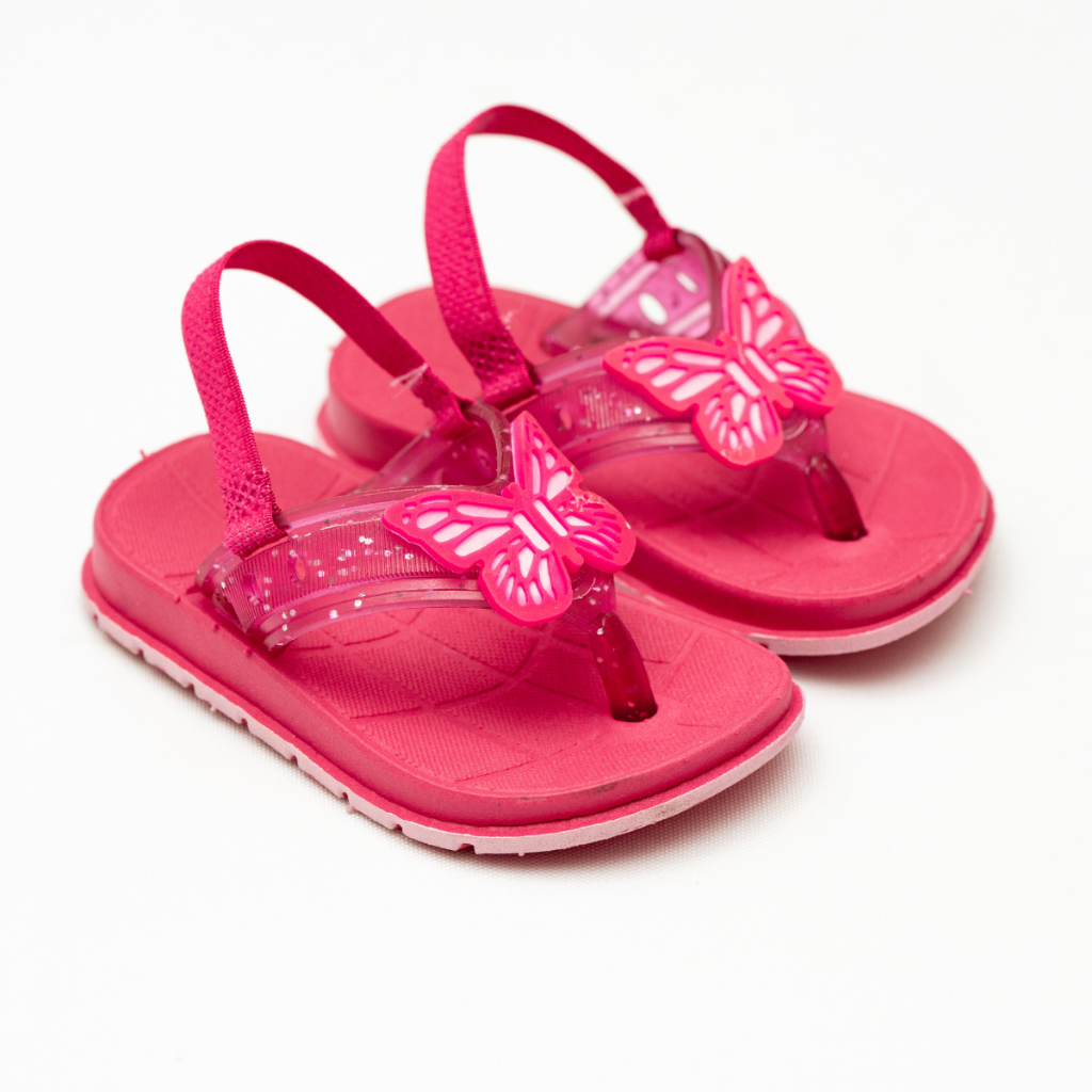 Chinelo Infantil Feminino Com Elástico Atrás Ros