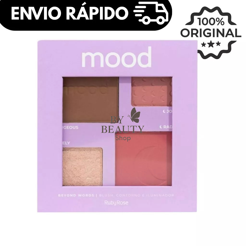 Paleta Quarteto Mood Ruby Rose HB-F586  Blush, Con
