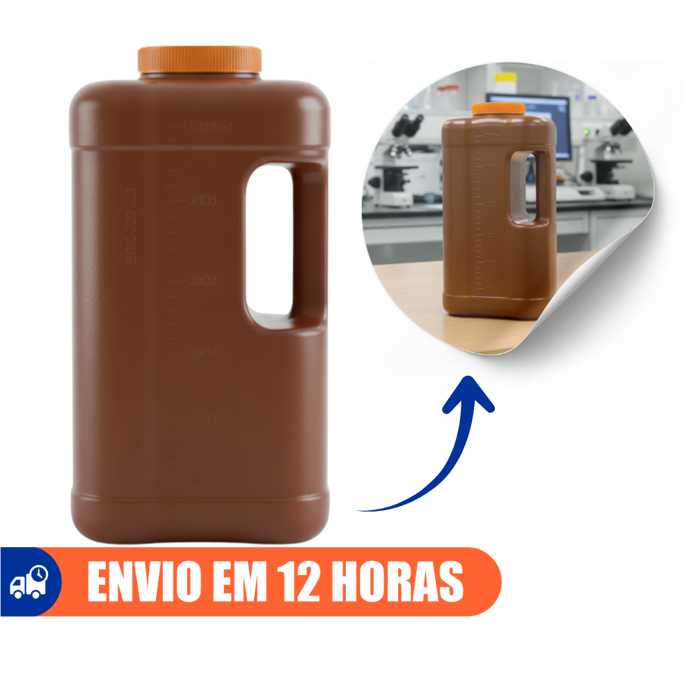 Coletor de Urina 24h Com Alça Ambar Tampa Laranja