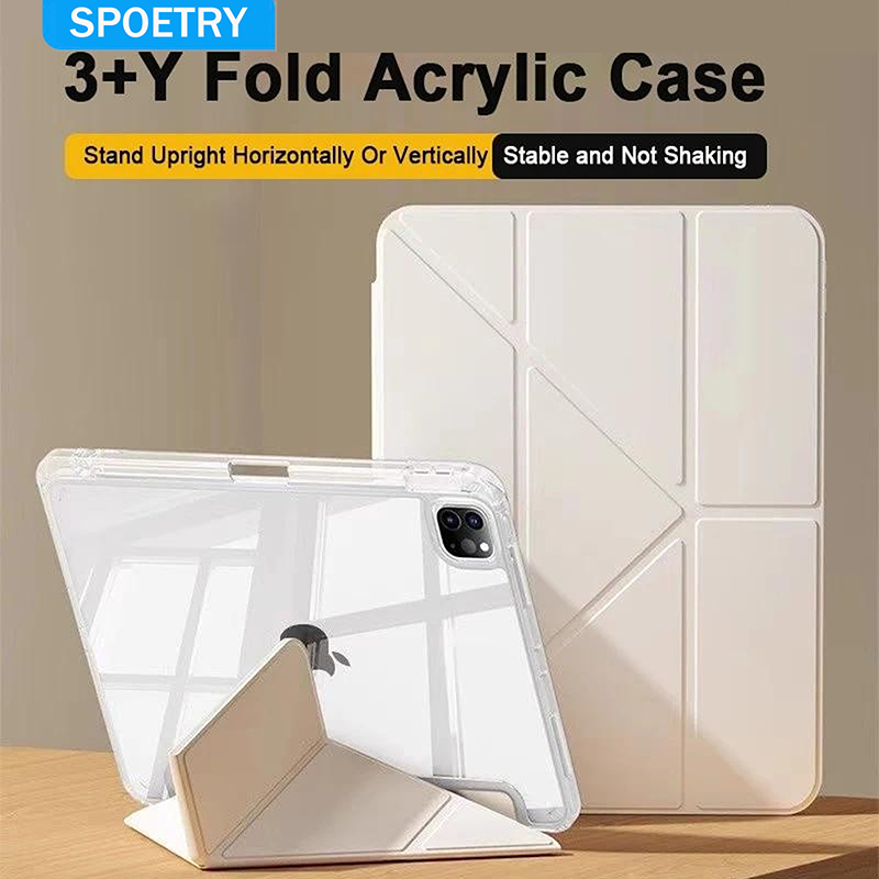 Capa Y dobrar HD acrílica com slot para caneta Pa