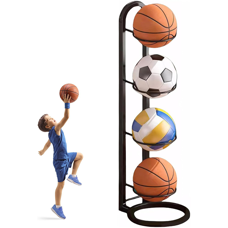 Suporte Armazenamento Bolas Basquete, Todo em Meta