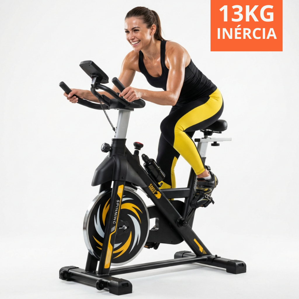 Bicicleta Bike Ergometrica Spinning Com Roda de In