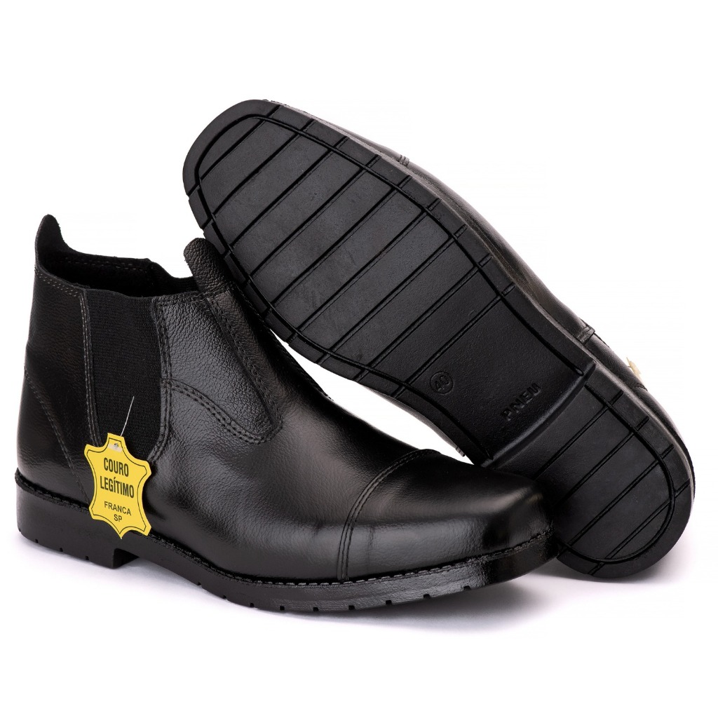 Botina de Couro Legítimo Country Life Cor Preta M