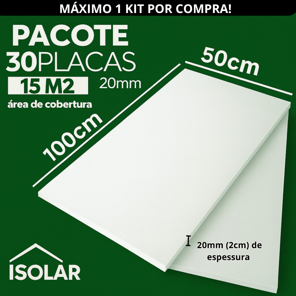 Kit Placas de Isopor EPS Antichamas com 20mm 2 cm 