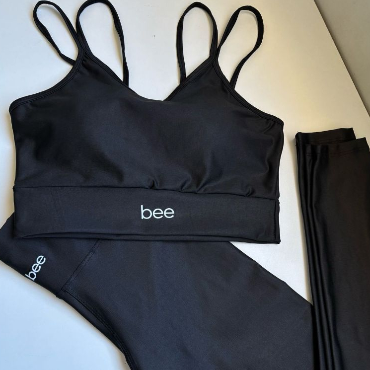 Roupa de Treino Calça Legging Cós Alto Top Femin