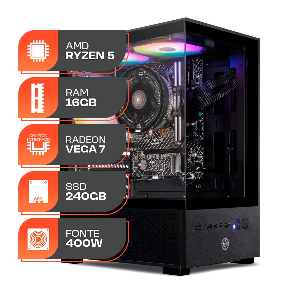 PC Gamer Forge, AMD Ryzen 5 5600GT, 16GB DDR4, SSD