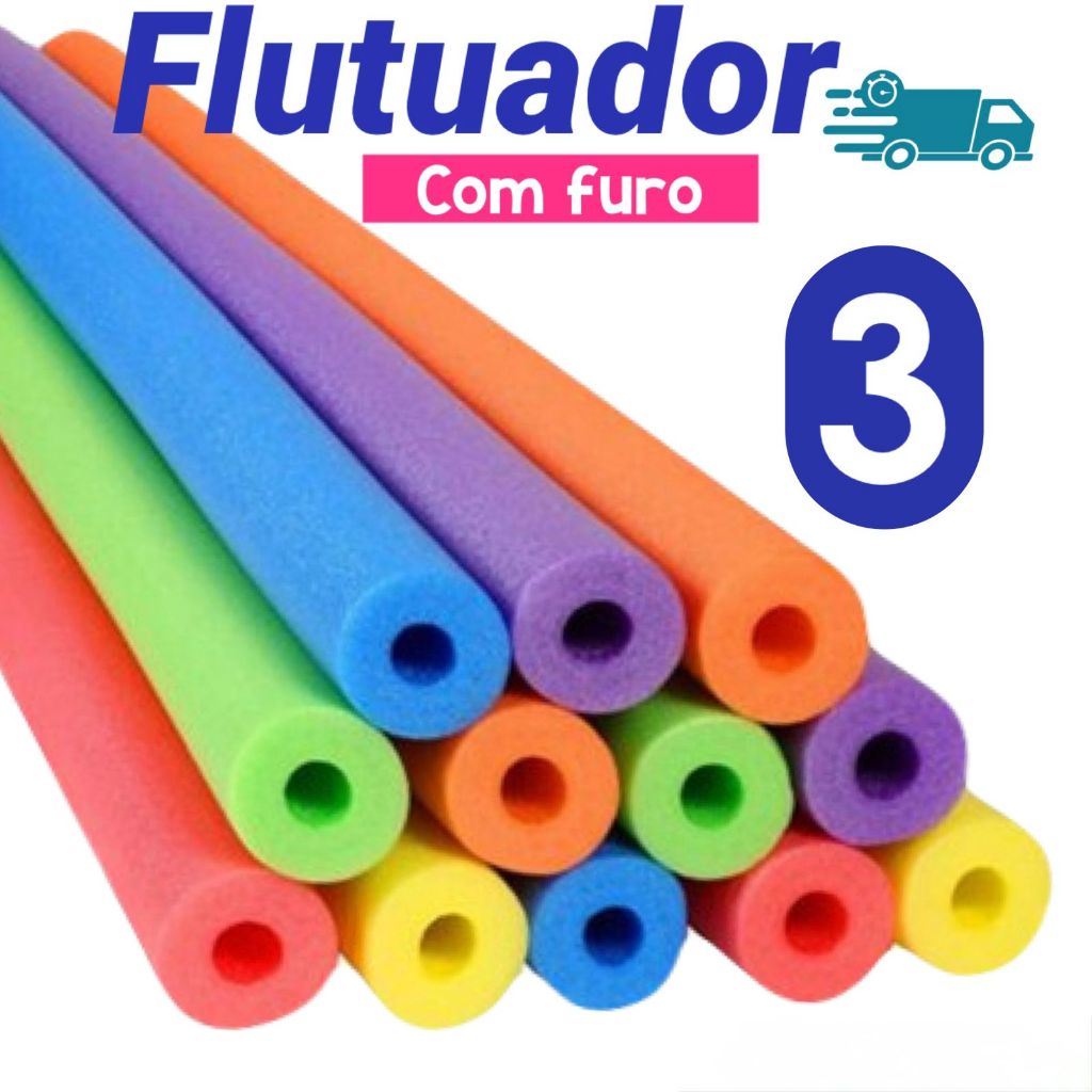 03 Unidades Boias Espaguetes Macarrão Flutuador P