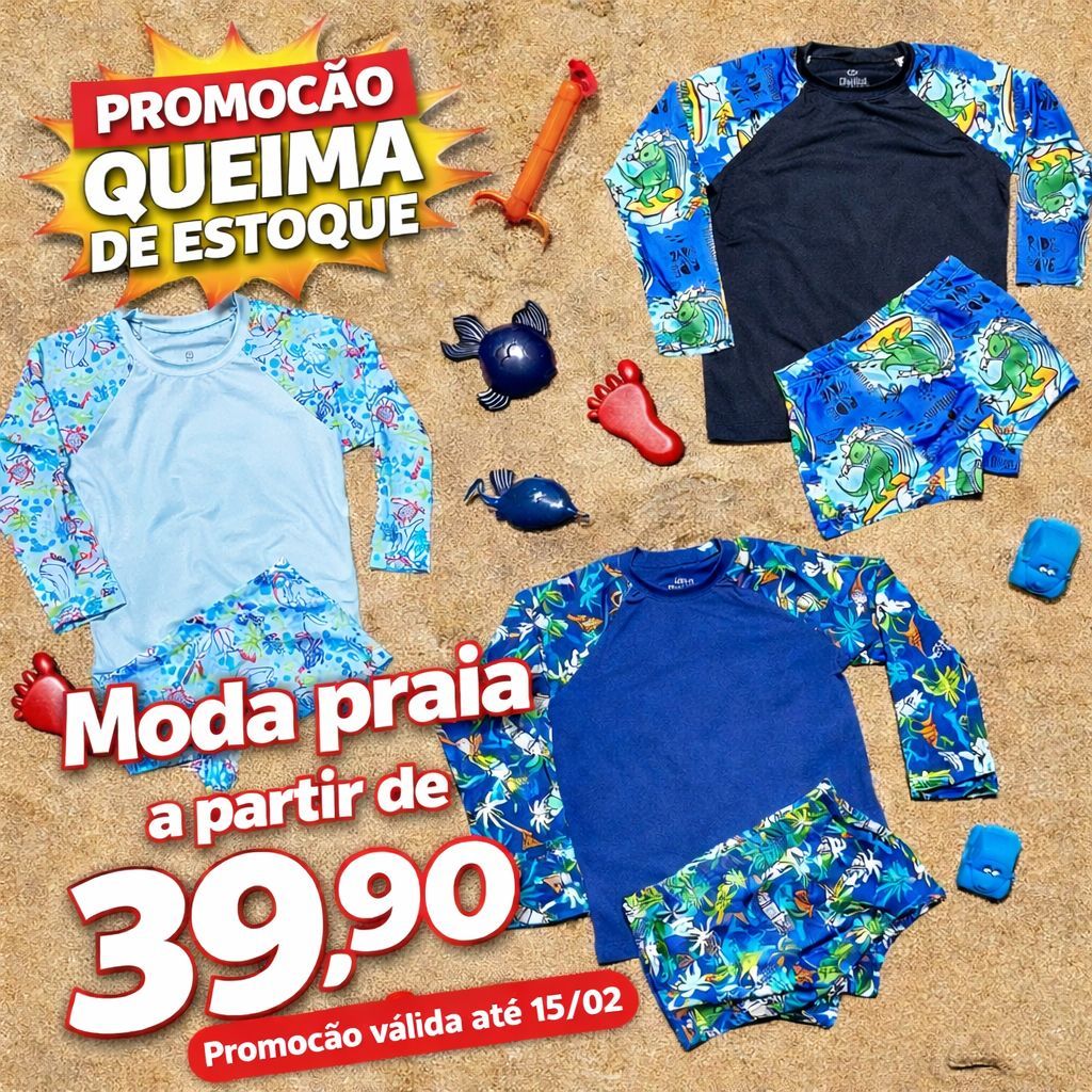 Conjunto Moda Praia e Piscina Camiseta Termica e S