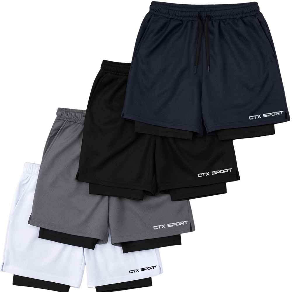 KIT 4 ou 2 Bermudas 2em1 Masculina Academia Corrid