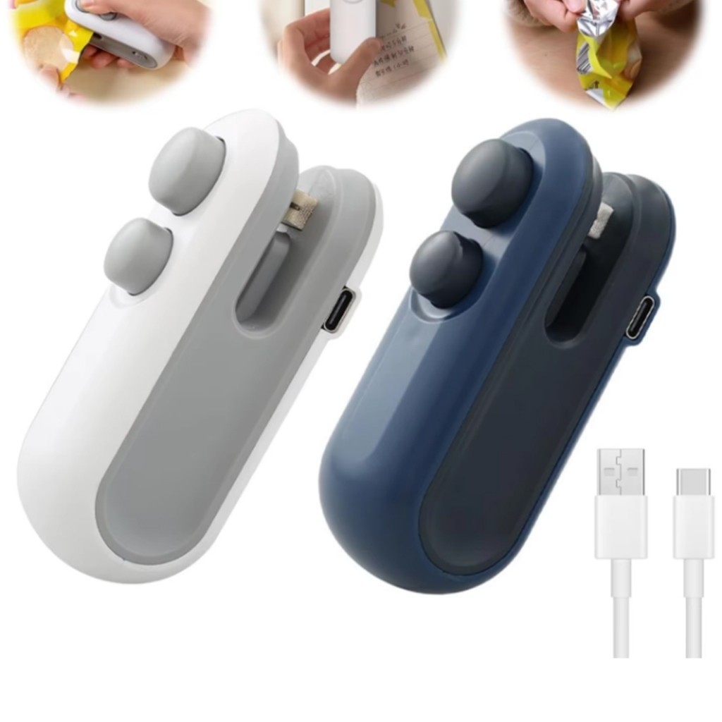 Mini Seladora de Embalagens 2 em 1 com USB Design 