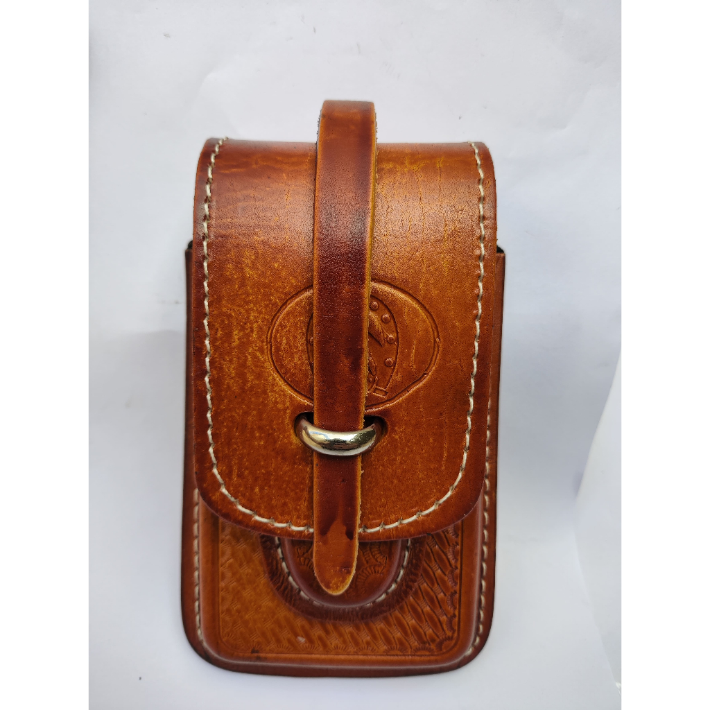 Bainha Canguru Celular e Canivete Couro Legítimo