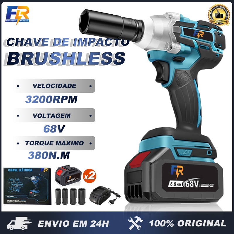 Chave de Impacto Elétrica Sem Fio 68V com Motor B