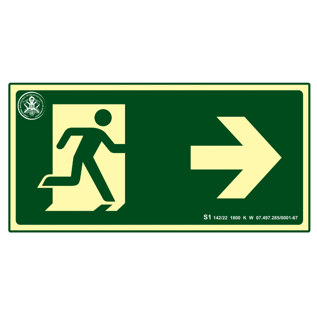 Placa de Sinalização Fotoluminescente Rota de Fu