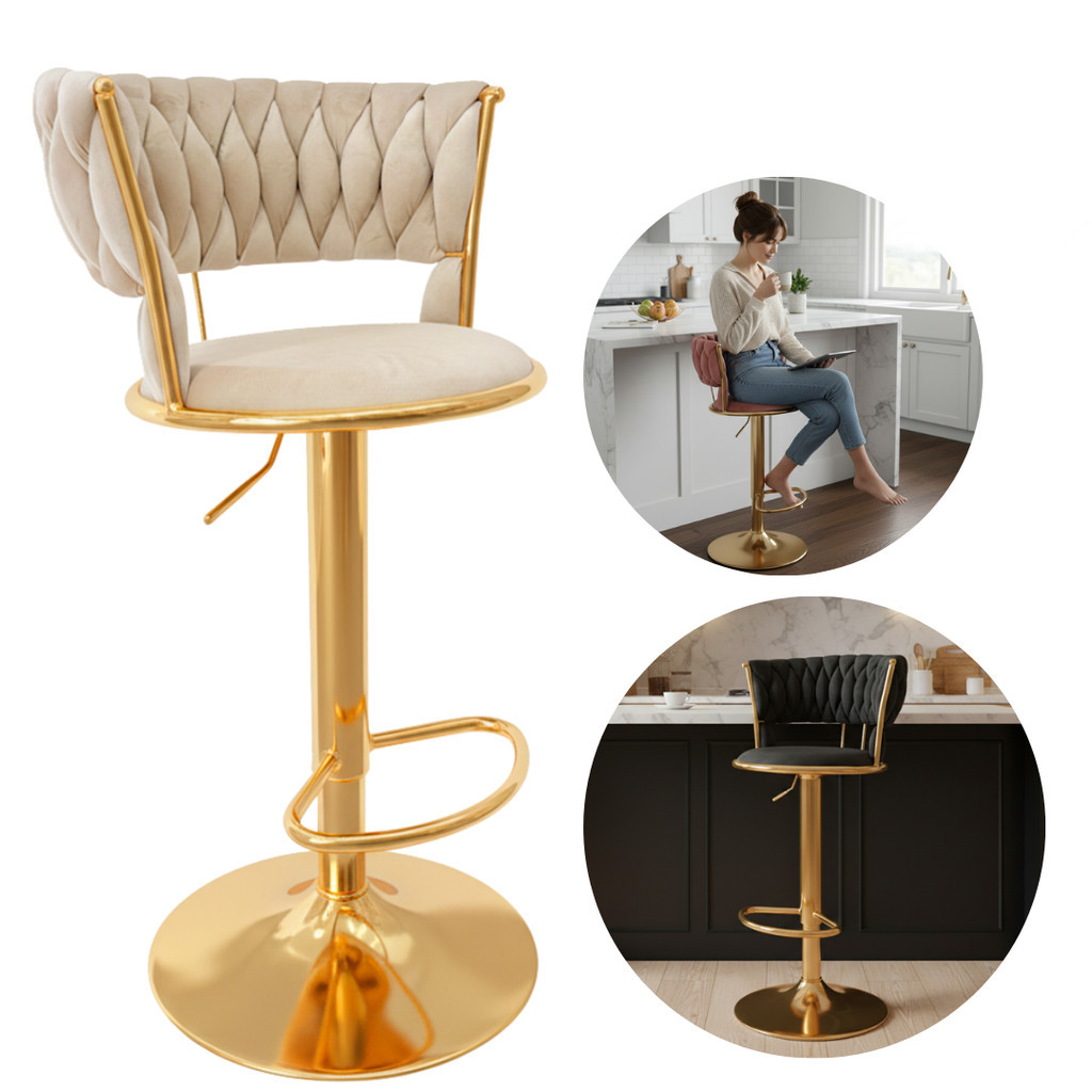 Banqueta Glamour Luxo  Elegância, Conforto e Qual