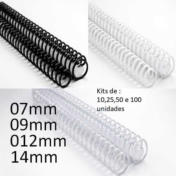 Espiral encadernação – Kits de : 10,25,50 