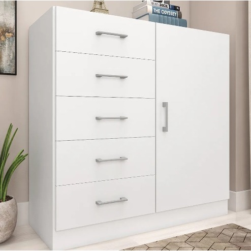 Cômoda Miami 5 Gavetas 1 Porta Sapateira  Shark M