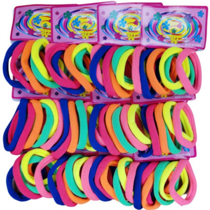 Kit 72 Elásticos de Cabelo Colorido/Xuxinha/Rabic