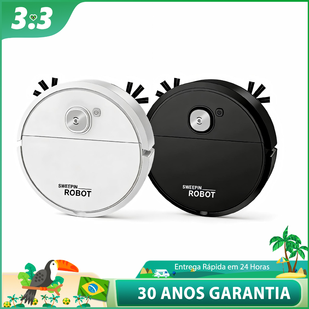 Robô Varredora/Aspirador De Pó Automática 3 Em 