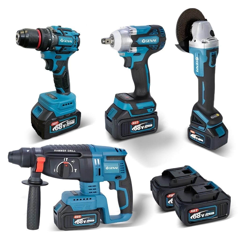 Brushless Kit 4 Em 1 Ferramentas Martelete Esmeril