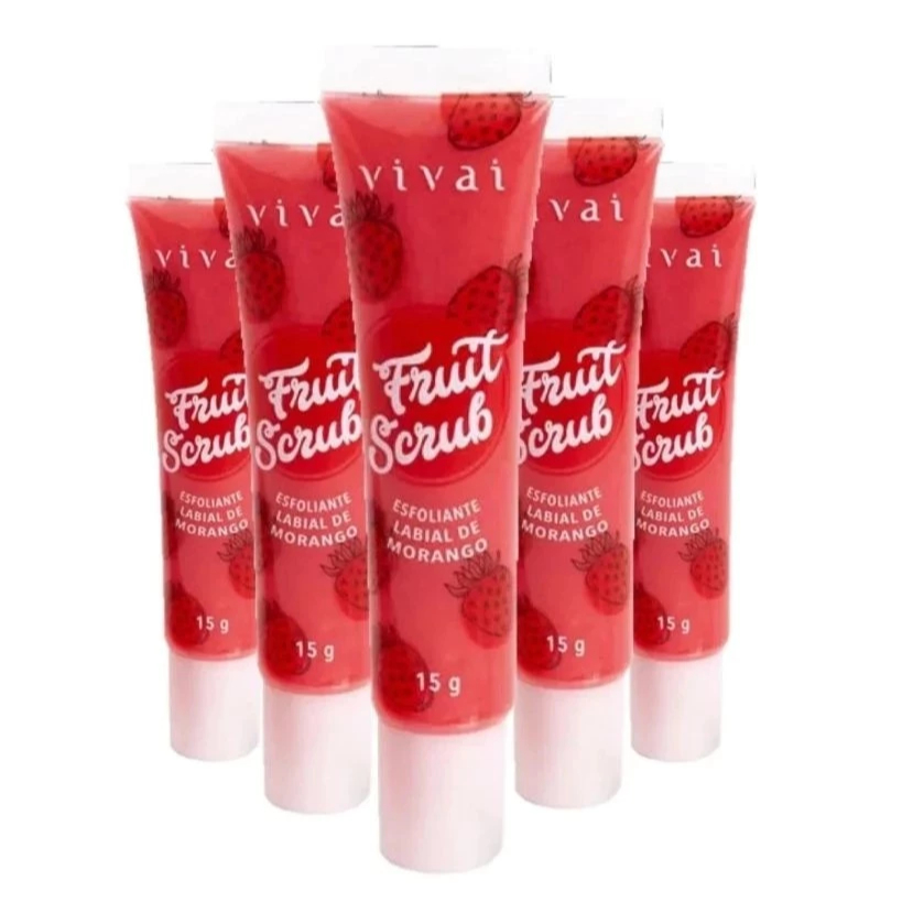 Esfoliante Labial Fruit Scrub Morango  Vivai