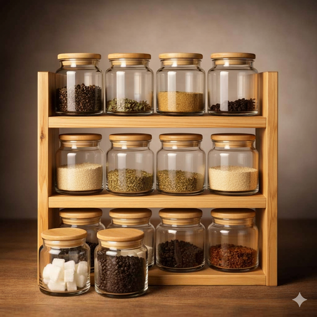 Porta tempero organizador de bancada, prateleira d