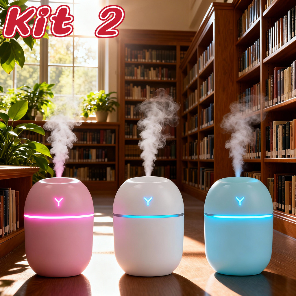 Kit 2 Umidificador Difusor Aromaterapia Egg com LE