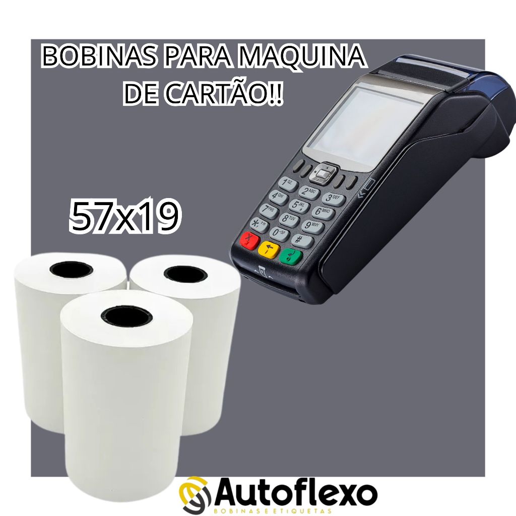 Kit Bobina 57×19 Para Maquina De Cartão Qual