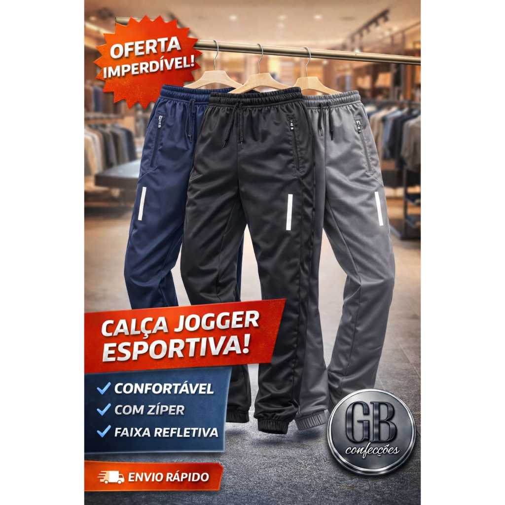 CALÇA JOGGER MASCULINA PARA ACADEMIA E PARA O DIA