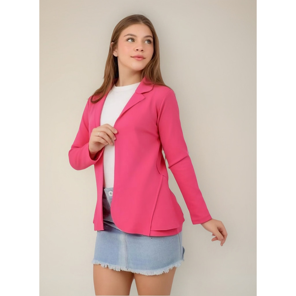 Blazer Casaco Jaqueta Juvenil Neoprene Menina Diva