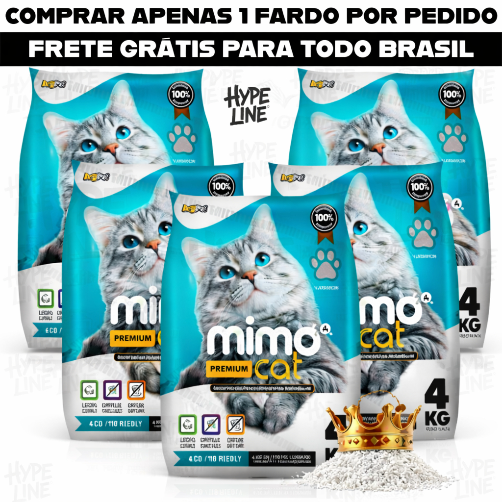 Kit Fardo 5 Pacotes 4Kg de Areia Sanitária Granul