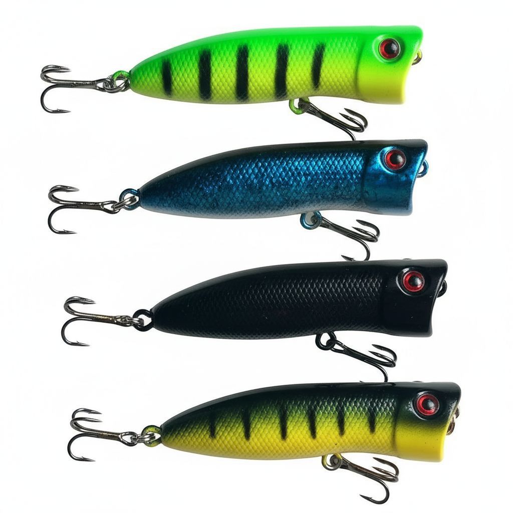 Kit 4 Iscas Artificiais Popper Superfície Tucunar