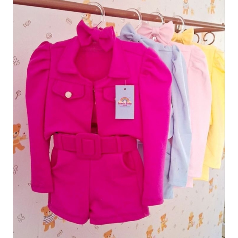 conjunto soscial infantil menina trio blaser