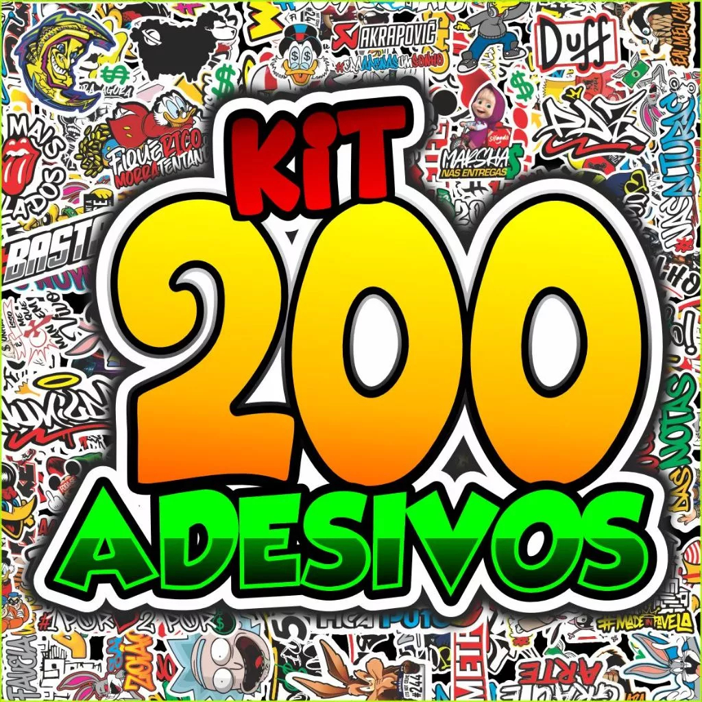 200 Adesivos Figurinhas para Bike Carro Moto Capac