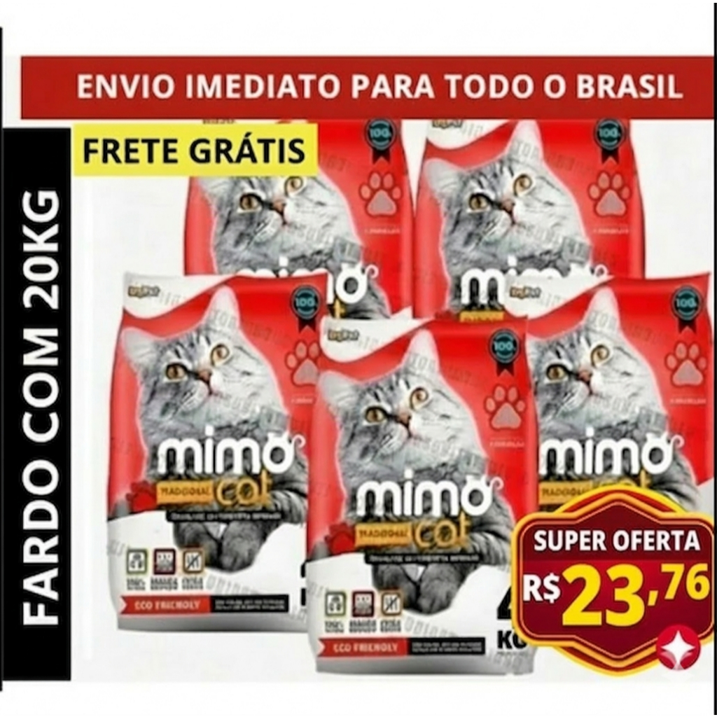 Kit 5 Areia Sanitária Higiênica Argila Natural p