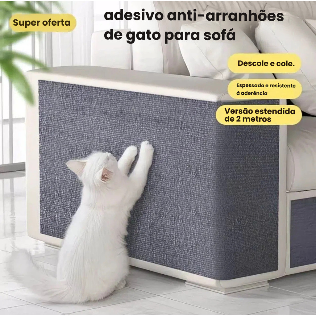 Arranhador Adesivo para Gatos  Protetor de Sofá, 