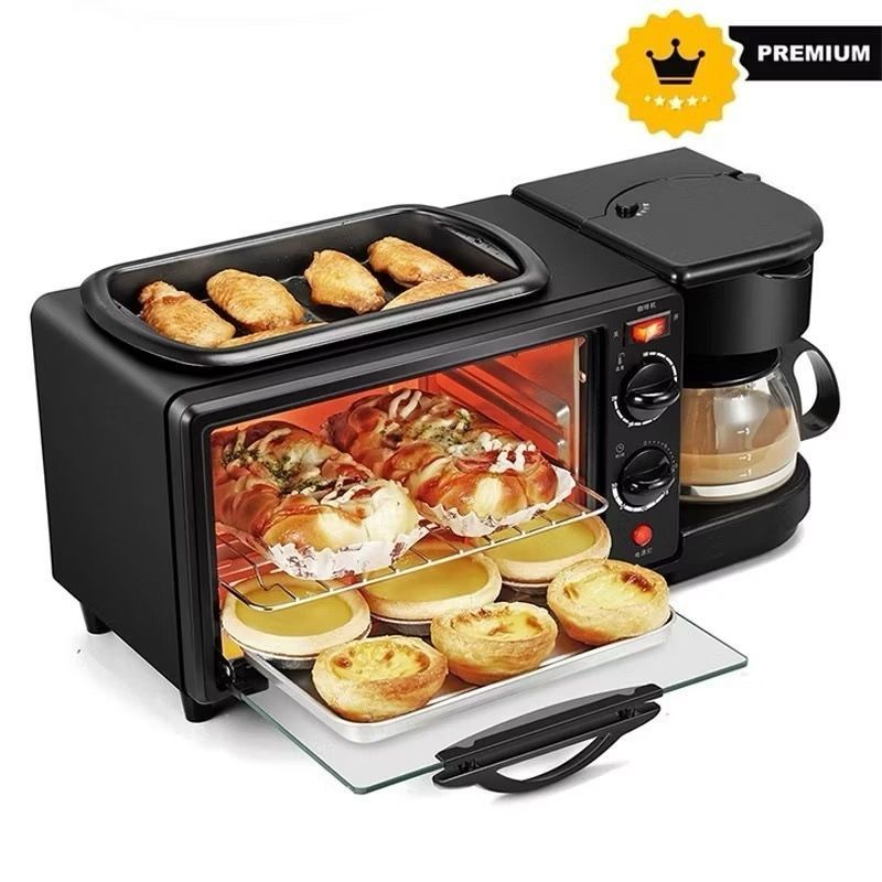 Forno + Cafeteira + Grill 3 em 1 Máquina Multifun
