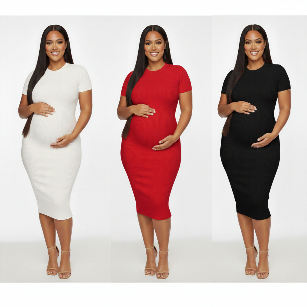 Vestido Manga Gestante Grávida Maternidade Canela