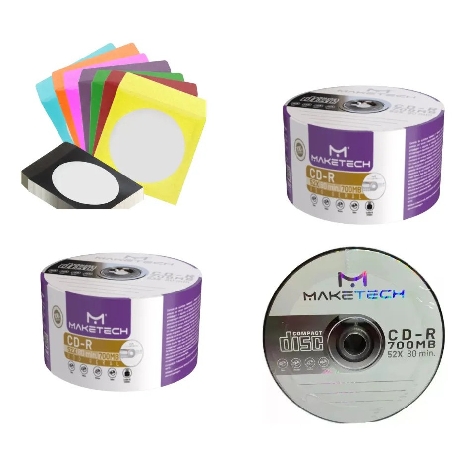 10 Mídia Virgem Cd-r Makentech 700mb 80min C/l En