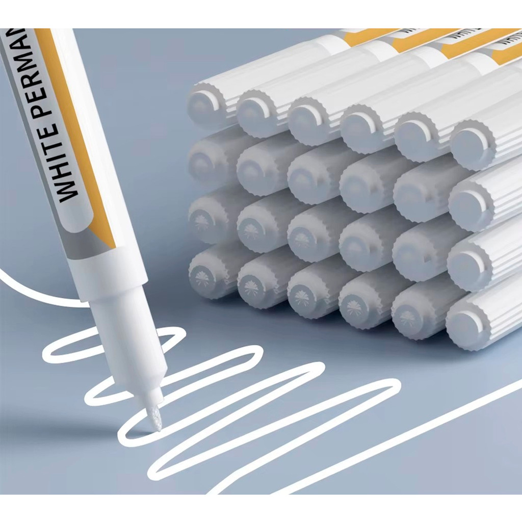 Caneta Marcador Permanente Branca 1.0mm Desenho Br